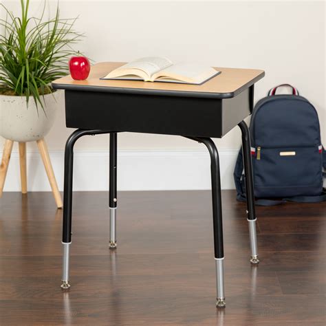 Goddard Student Desk with Open Front Metal Book 